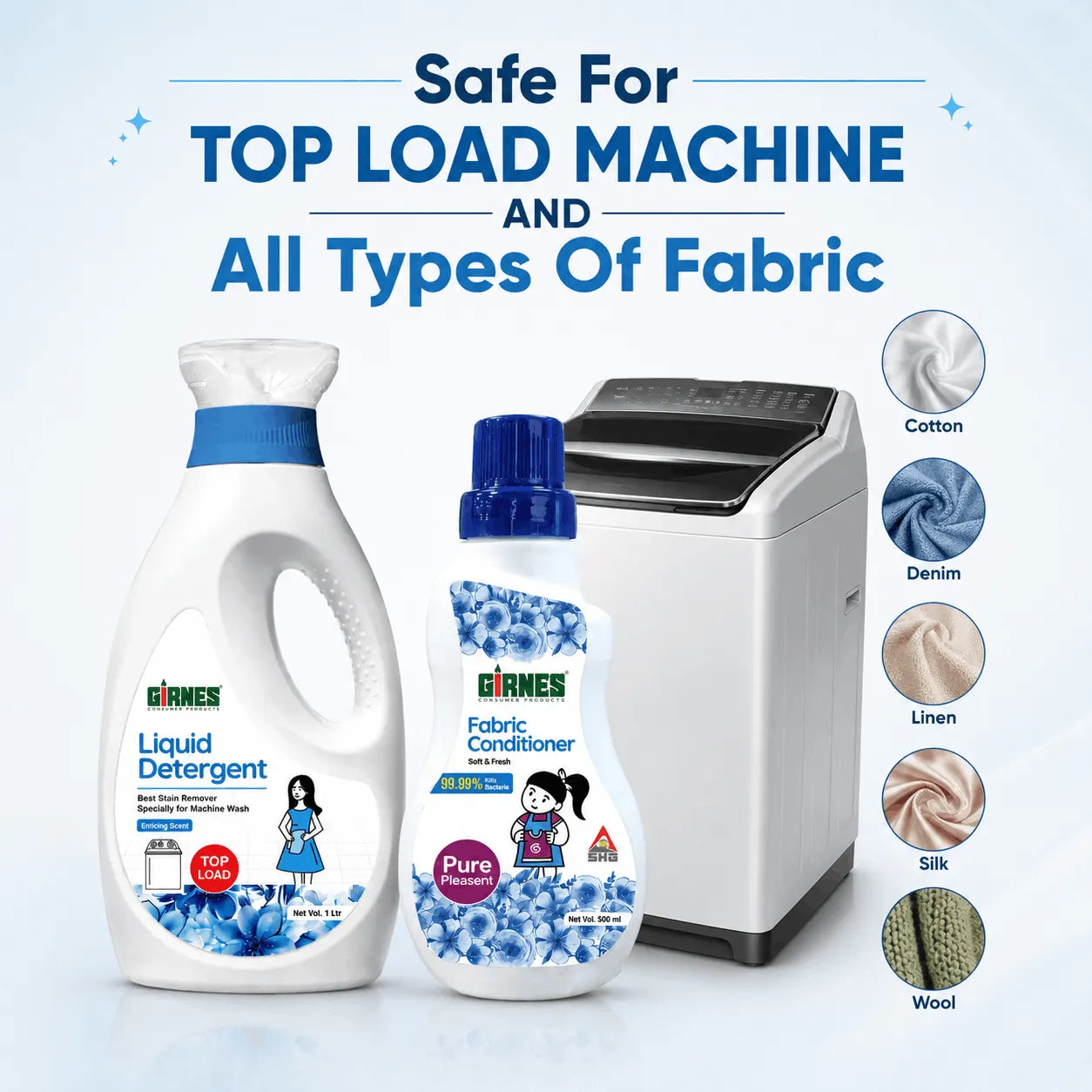 Fabric conditioner 500ml & Top Load Liquid Detergent 1ltr | Crazy Deals