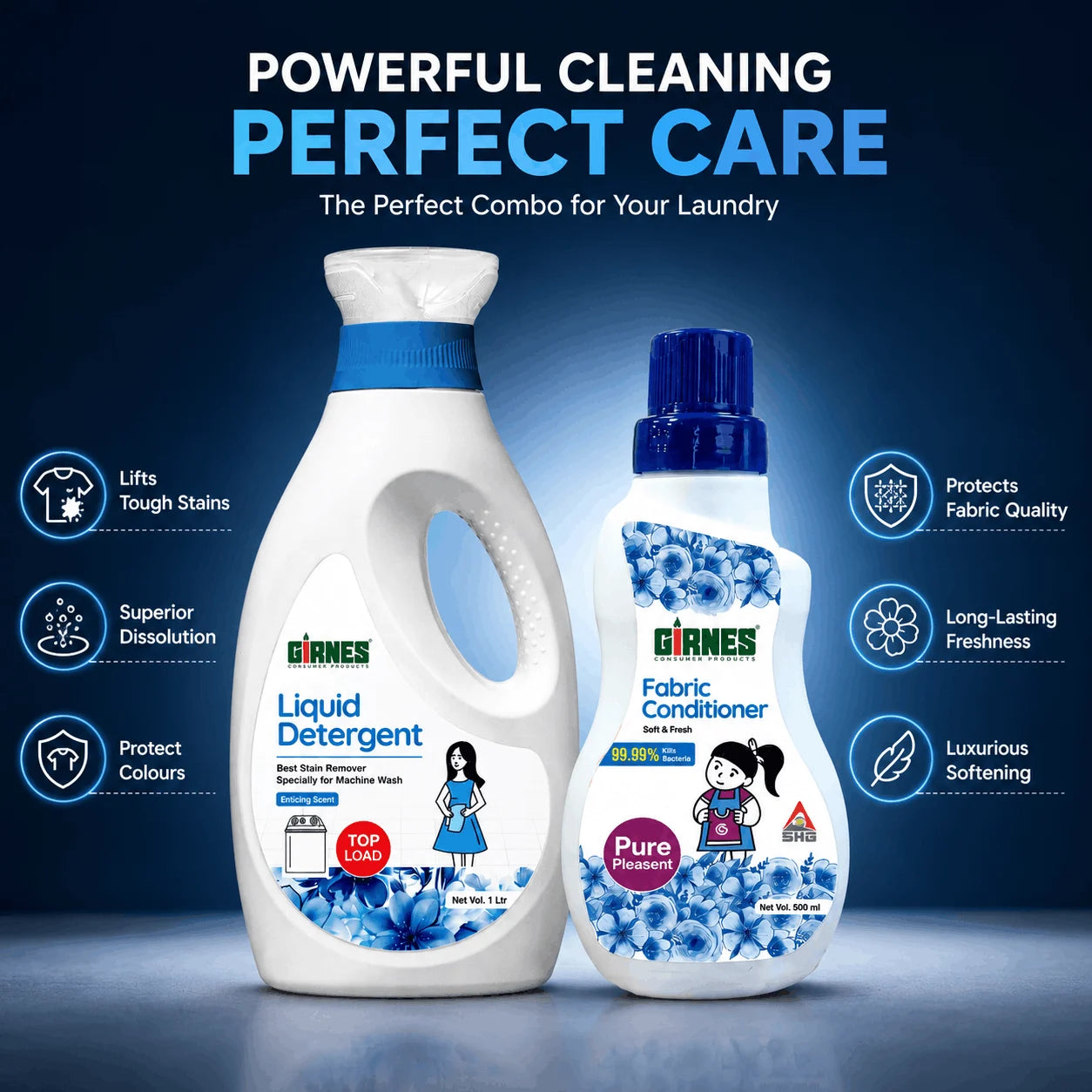 Fabric conditioner 500ml & Top Load Liquid Detergent 1ltr | Crazy Deals
